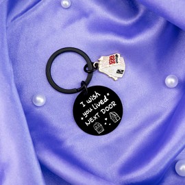 VMHEFAV Funny Gifts For Women Unique Long Distance Friendship Keychain Gifts For Female Friends Soul Besties Cute Little House Charm Keyring Present Best Friend Birthday Christmas Gifts For Women