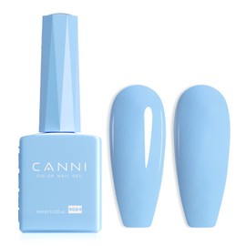 CANNI Baby Blue Gel Nail Polish, 1Pcs Light Blue Gel Polish Pastel Blue Color Nail Polish Gel High Gloss Soak Off U V Gel Nail French Nail Manicure Salon DIY