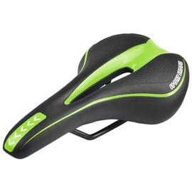 Ruifu Bicycle Saddle, Butt Painless Cushion, Thick, Memory Foam, Shock Absorption, Breathable, Perforated, For Road Bike, Mountain Bike, Cross Bike, Waterproof, Soft Saddle (Green)