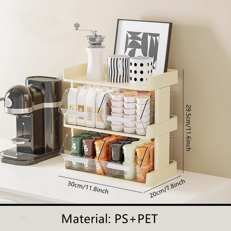 Chxzkeyima Large Coffee and Tea Organizer, Coffee Pod Holder Storage