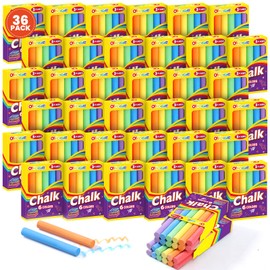 432 Count Colored Chalk, 36 Packs Color Chalk Bulk, Bulk Chalkboard Chalk School Supplies for Teachers, Classroom Prizes, Goodie Bags Stuffers, Party Favors, Back to School Gifts for Students Kids