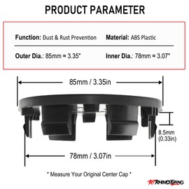 85mm(3.35in)/78mm(3.07in) Black Car Wheel Center Hub Caps Set of 4 for Titan(2004-2012) Armada(2004-2012) #40342-7S500