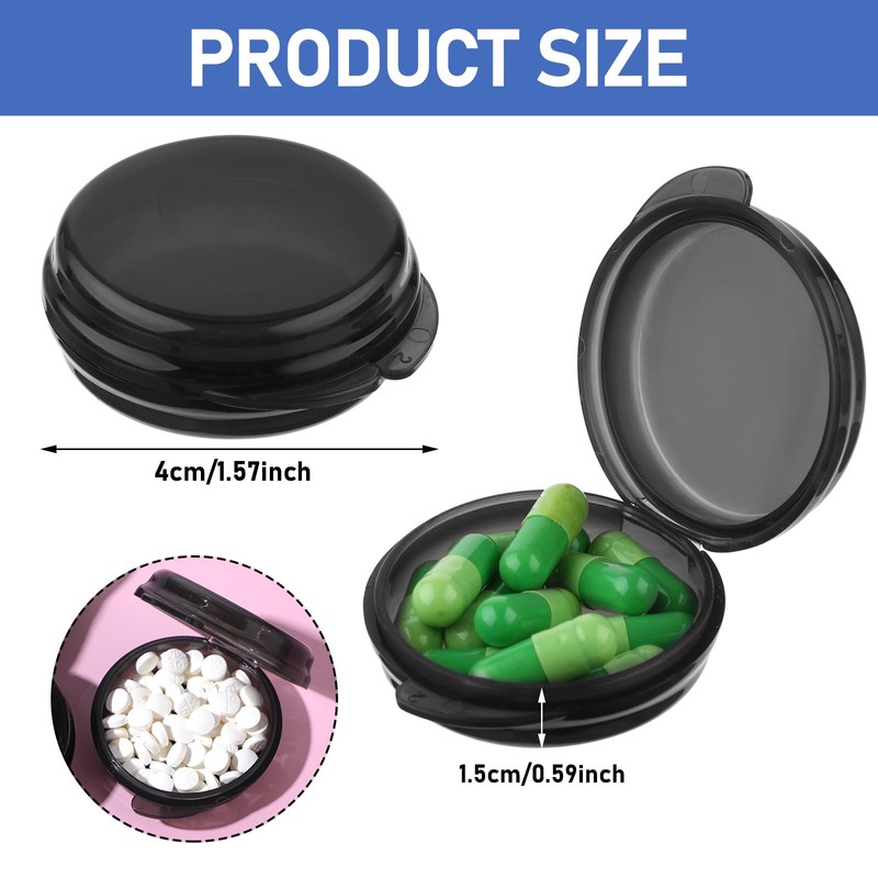 WLLHYF 6 Pack Small Pill Box Travel Pill Container for