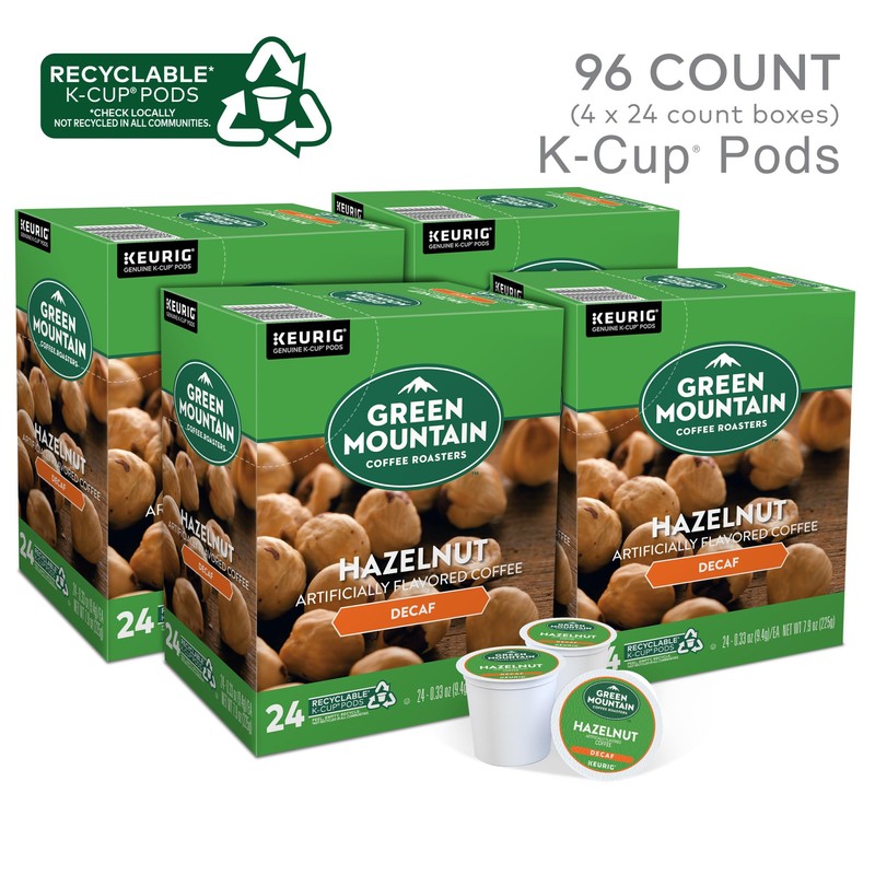 Green Mountain Coffee Roasters Hazelnut Decaf Coffee, Keurig Single-Serve K-Cup