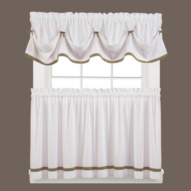 SKL Home by Saturday Knight Ltd. - M7006700028S09 Kate Swag Valance Pair, 58" x 28", Taupe