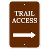 Trail Access With Right Arrow Sign, 12x18 Inches, Rust Free