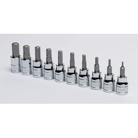 Eastwood 10 Piece 3/8in Drive Metric Hex Bit Set Chrome Vanadium S2 Tool Steel Design