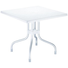 Compamia Forza 31" Square Folding Patio Dining Table in White