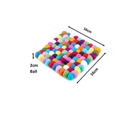 Woolygon Felt Trivet Pot Mat - Protect Your Table - Hand-Felted in Nepal, Multicolor 16cm - Cute and Durable Heat-Resistant