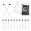 WedDecor 100pcs Gunmetal Quilting Pins with Round Pearl Heads –
