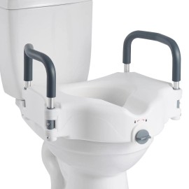 300 Lbs Load Capacity 5-Inch Lift Height Widened Commode Elevated Toilet Seat Riser Padded 5 Stars for Bathroom Safety EquipmentDefault: Default