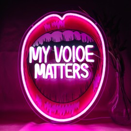My Voice Matters Neon Sign, Pink Led Neon Light for Wall Decor, Neon Light for Women’s Room, Bedroom, Home, Dorm or Vanity Decor