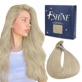 fshine Real Hair Bondings Platinum Blonde Bonding Extensions Real Hair Straight Hair Extensions Real Hair Bondings Hair Extensions Real Hair 1 g 50 Pieces Hair Extensions Real Hair 35 cm #60