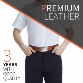 Zitahli Mens Belt Leather - Ratchet Belt for Men Dress Pant Shirt Oxfords,Micro Adjustable Black Brown Belt,Trim To Fit 34"-40"