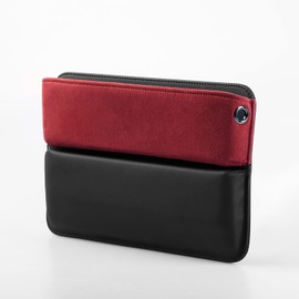 Premium Car Seat Gap Filler Organizer Storage Box for Car Italy Alcantara Material Front Seat Gap Universal Fit (Red)