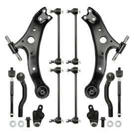 KAX Front Lower Control Arm w/Ball Joint + Tie Rod End Links Fit for 2009 Toy-ota Camry Suspension Kit K642726 K642725 K500044 K500043 12PCS