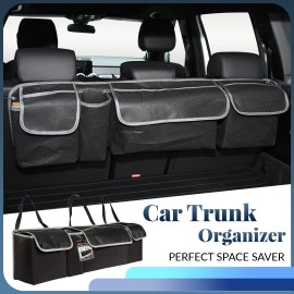 AUTOXBERT Car Trunk Back Seat Cargo Holder Hanging Organizer 7 Pockets Truck Storage Bag