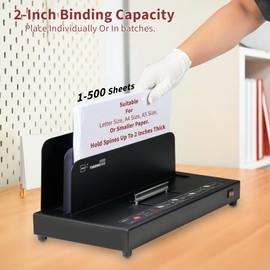 Binditek Thermal Binding Machine, 500 Sheets Capacity Book Binding Machine, 110V Binding Machine A4/A5/Letter Size Document Heat Binder, Includes 30 Thermal Binding Covers