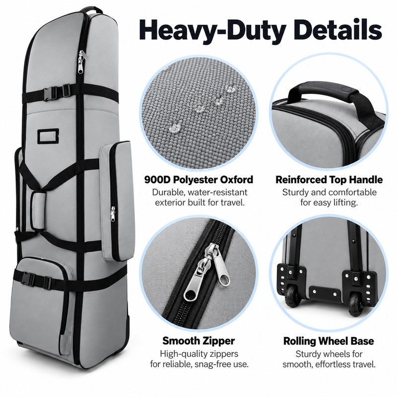 Golf Travel Bag for Club Transport – Heavy-Duty 900D Polyester