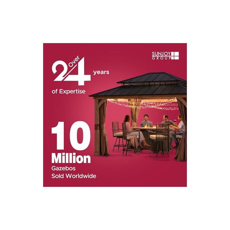 SUNJOY Replacement Curtains for 13 ft. × 15 ft. Wood-Framed