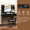 TC-HOMENY Makeup Vanity Dressing Table with Mirror+Power Station Vanity Desk