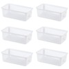 Buyitt Plastic Small Office Desktop Baskets, Set of 6 Rectangular