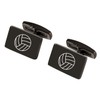 Engraved Gunmetal Cufflinks For Volleyball Players & Coaches - Ships