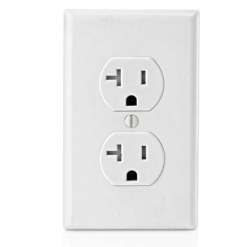 Leviton T5820-W, 20 Amp Tamper-Resistant Duplex Outlet, White