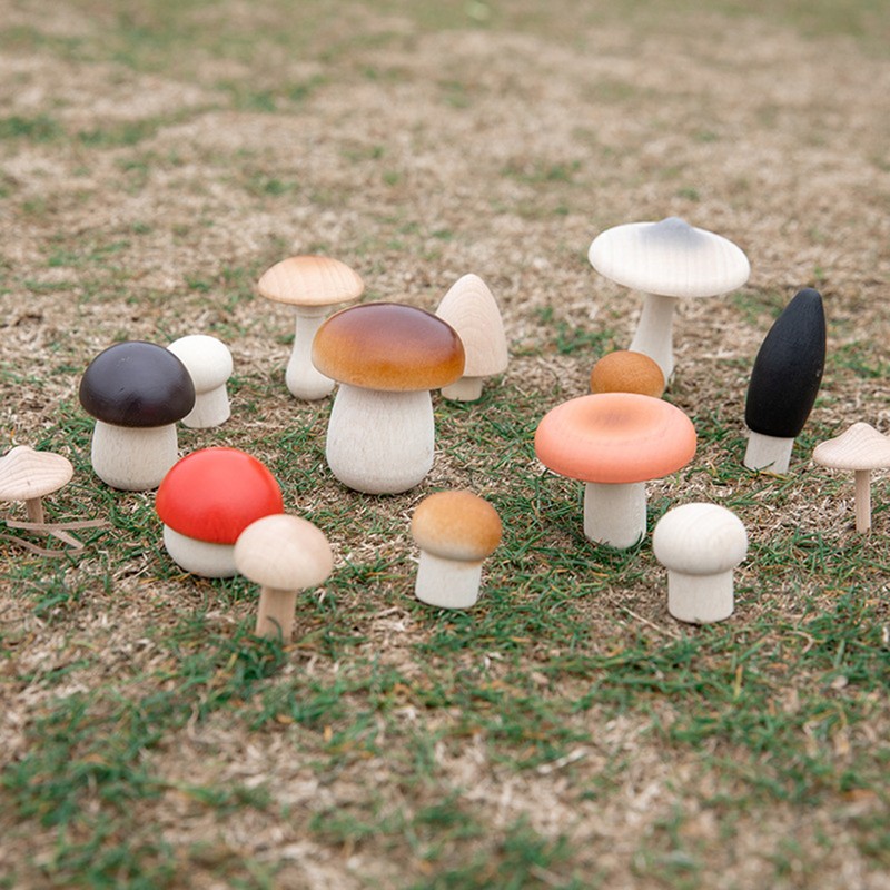 Wooden Mushroom Picking Toys Simulation Mushroom Picking Game Educational Toys