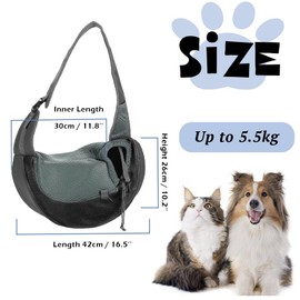 XGOPTS Dog Carrier Bag Adjustable Carry Bag Dog up to 5 kg Breathable Sling Dog Outdoor Dog Bag for Small Dogs Cats Black