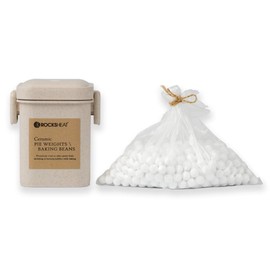 Ceramic Pie Weights Baking Beans Natural Food Grade Crust & Pastry Utensils with Wheat Straw Container (1.3Lb | 600g)