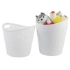 Dehouse Round Plastic Laundry Baskets, White Clothes Hamper, Pack of