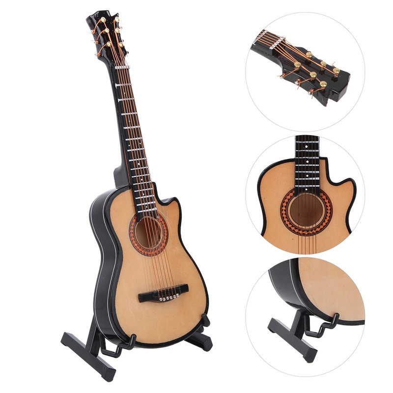 Miniature Acoustic Classical Guitar Model Mini Wooden Guitar Desktop Decoration