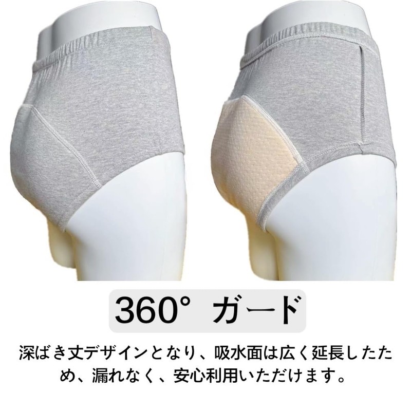 [AGWELL] Urine Leak Pants, Women's, 300CC, Unisex, Incontinence Shorts, Cotton,