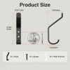 Kysren Black Coat Hooks Wall Mounted - Decorative Aluminum Hooks
