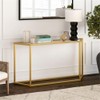 Levi 55'' Wide Trapezoid Console Table in Brass