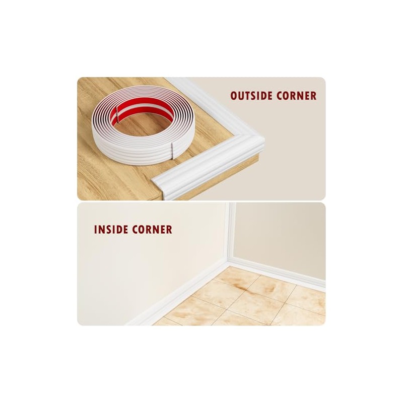 Duzzy Wall Corner Protector Trim, 20 Feet Flexible Inside &