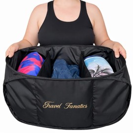 Collapsible Laundry Basket with 3 Sections – Foldable Laundry Hamper for Travel, RV, Dorm & Hotel | Large Portable Clothes Organizer with Handles