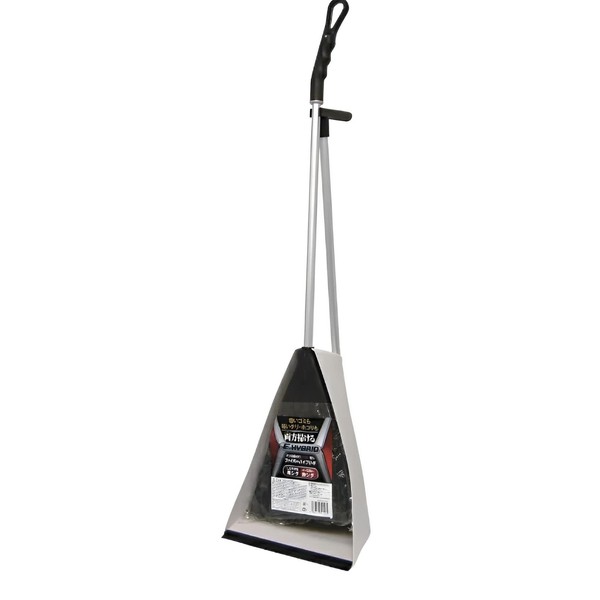 Nippon Clintec Good Cousin Removal Broom, Hybrid Type, Stand Dustpan Set, Indoor and Outdoor Use, Mix Tip of 2 Materials, Rough Dust, Light Dust, Black