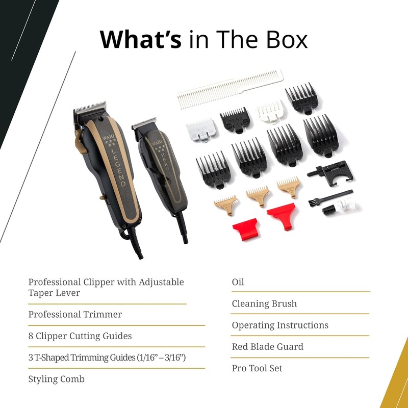 Wahl - Combo profesional de peluquero 5 estrellas, modelo número