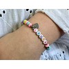 Majas Perlen Armband mit Namen Polymer Pastell Candy Silber oder