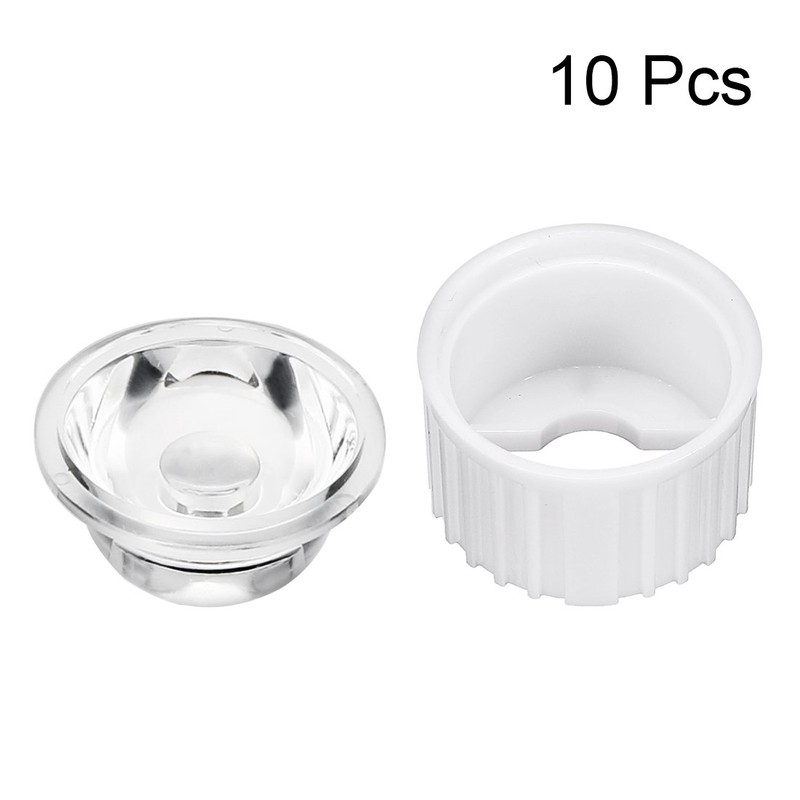 uxcell 10 pcs 20mm LED Lens 120 Degree with White