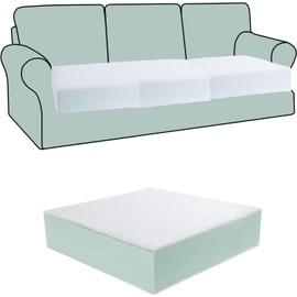 HOMBYS Couch Cushion Replacement Wrapped with Polyester Batting, High Density Couch Cushions Inserts with Dacron Fiber Layer,Upholstery Cushion Padding with Removable Cover,6 inch Thick,22"x22"