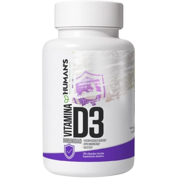 HUMANS HEALTH Vitamina D3 (Colecalciferol), 100 Cápsulas Softgel de Alta