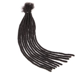 DAIXI 0.6cm Thickness 14 Inch 60 Strands 100% Real Human Hair Dreadlock Extensions for Man/Women Full Head Handmade 0.24Inch Thinner Can Be Dyed and Bleached Soft Dreadlocks with Needle and Comb