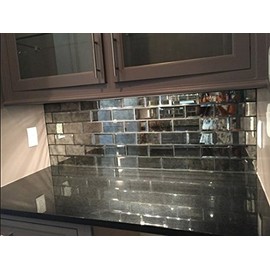 2" x 6" Wide Beveled Subway Antique Mirror Tile Backsplashes Walls