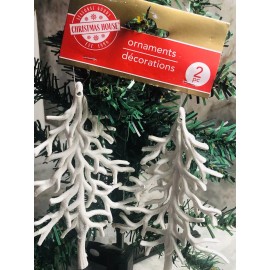 Christmas House Hanging White Christmas Tree Ornaments 1ea 2 Pk-New-SHIP N 24 HR