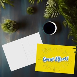 Fun A6 Positive Praise Postcard Pack for Kids Teens Adults - Motivational Praise Phrases - Postcard Gifts for Pupils Teachers Parents Children Students, 148mm x 105mm Blank Inspirational Post Cards