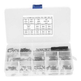 Hilitand (+) Pan Head Machine Screw M2 Nut Washer Spring Washer Set (Stainless Steel) M2 x 5/6/8/10/12/14/16/18/20 662pcs