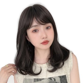 Bright Lara tf1761-GRC Wig, Medium, Full Wig, Semi-Long Wig, Curl, Women's Wig, Women